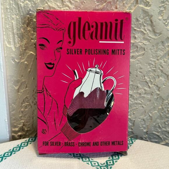 Vintage Gleamit Silver Polishing Mitts in Original Box Used Condition - Picture 11 of 12